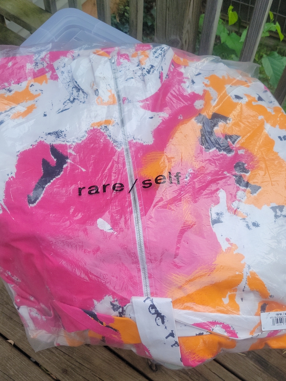 rare/self Abstract Pink & Orange Windbreaker Jacket